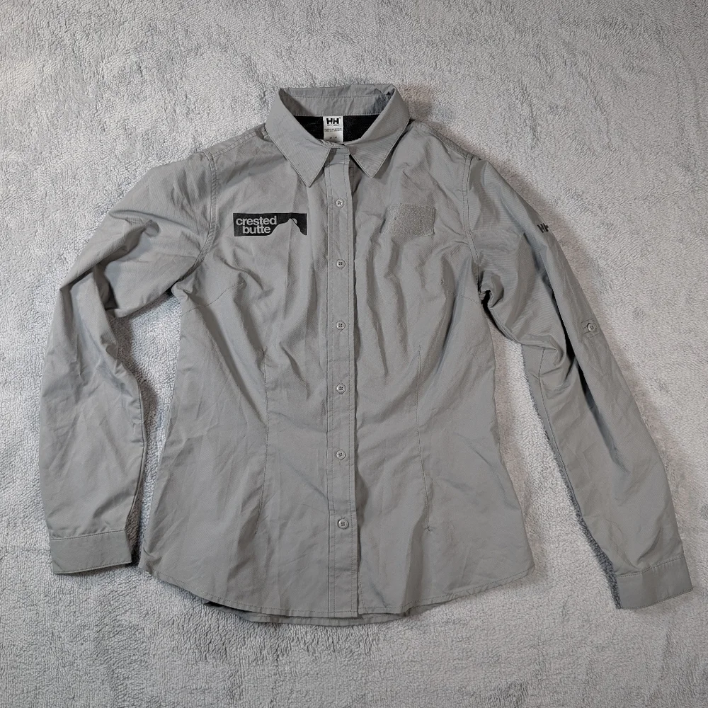 Helly‎ Hansen Crested Butte Button Down Shirt Gray Size Medium - Picture 2 of 8